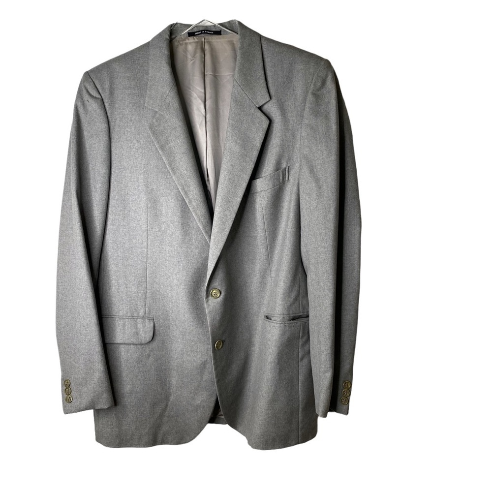 YSL Yves Saint Laurent Vintage Virgin Wool Sportscoat Blazer Jacket Grey Size 44